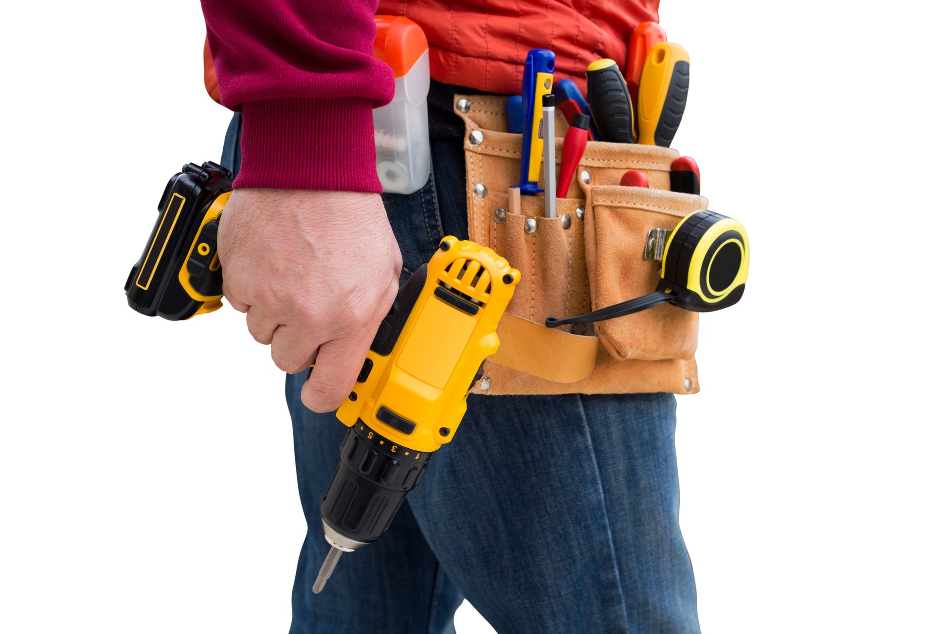 Contractor Man Wearing Tool Belt